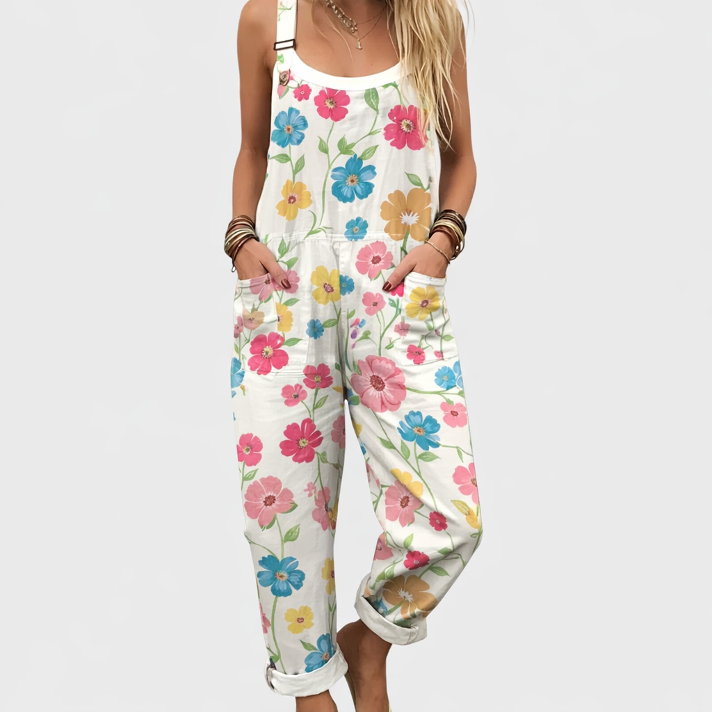 Blanc avec Motif Floral / S
