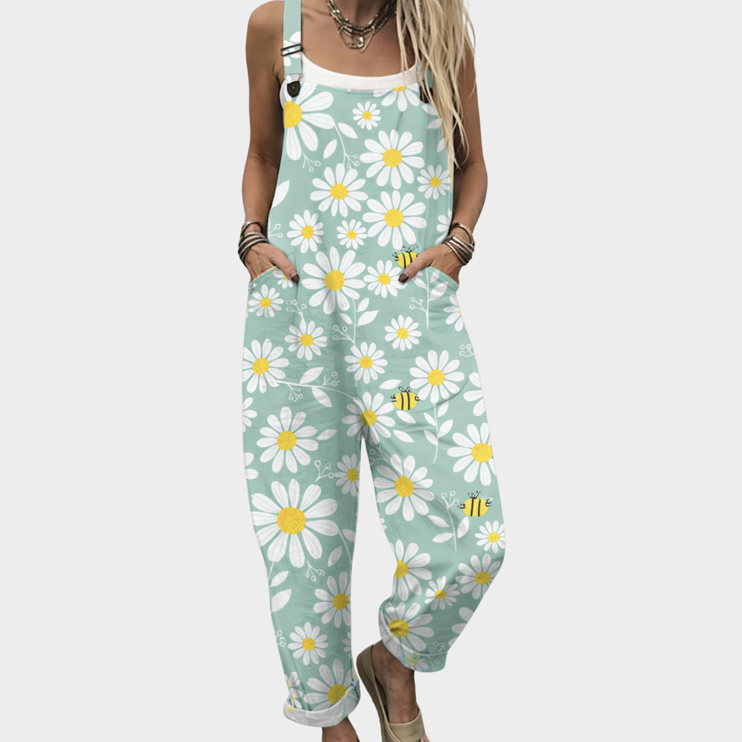 Bleu clair avec motif floral / S